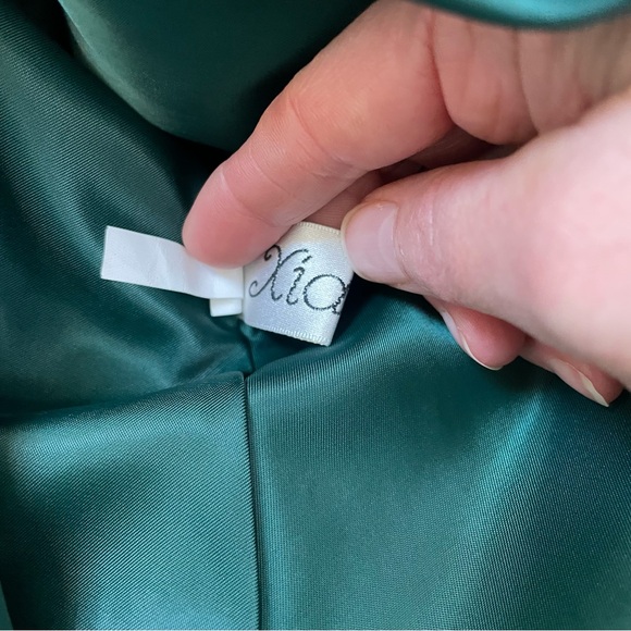 Xiaolizi Handmade Green Wool Tunic Cape Dress Loose Lined Pockets #2065 Size XL - Picture 12 of 13